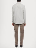 AX ARMANI U Camicia basic fantasia con piccolo logo B.CO NERO