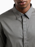 AX ARMANI U Camicia fantasia con piccolo logo GRIGIO/NERO
