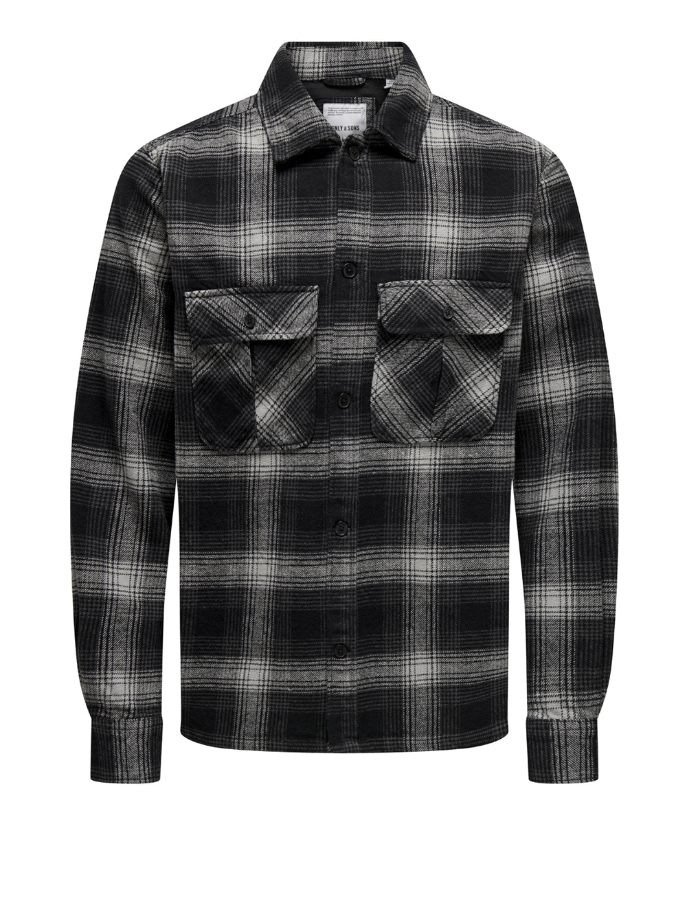 ONLY&SONS Camicia a quadri overshirt ONSCEDRIC NERO MLT