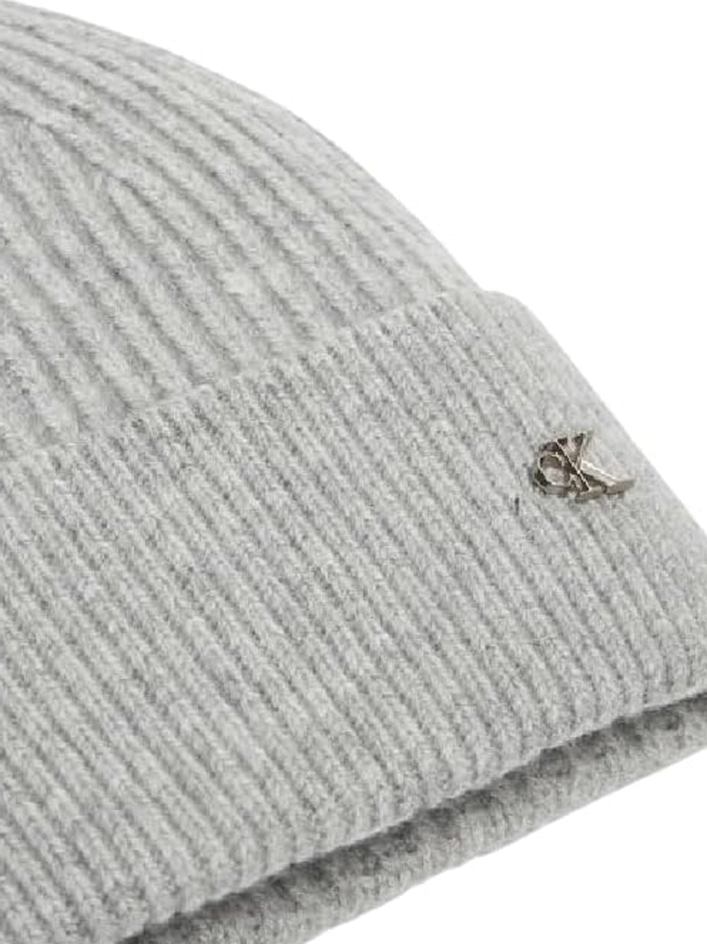CK ACC.D COL Cappellino a costine con logo metal GRIGIO CHIARO