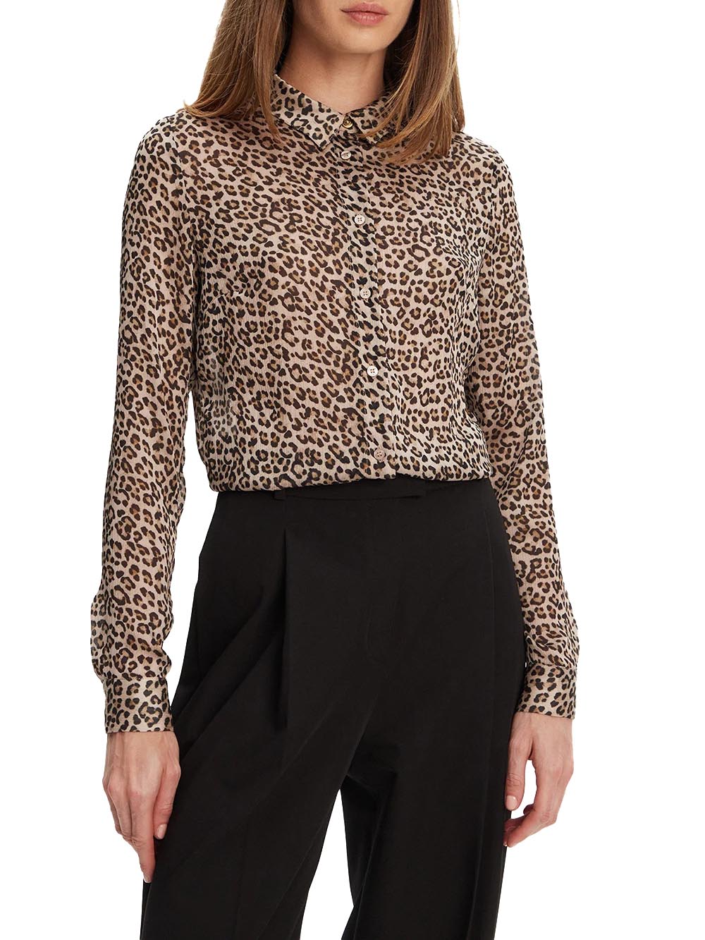 GUESS APP D PRE Camicia Clouis leopardata LEOPARDATO