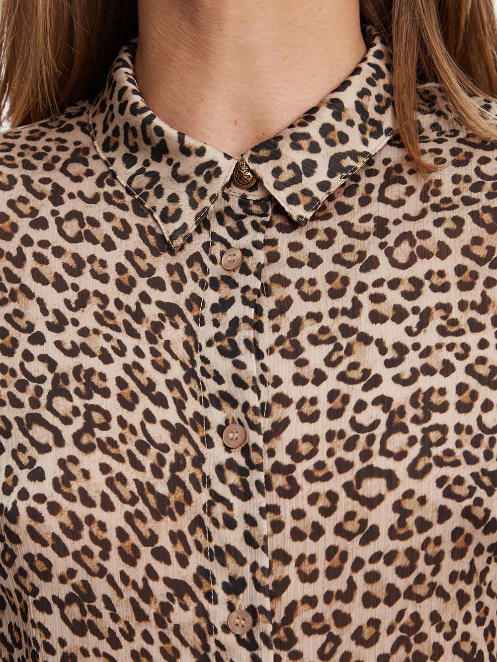 GUESS APP D PRE Camicia Clouis leopardata LEOPARDATO