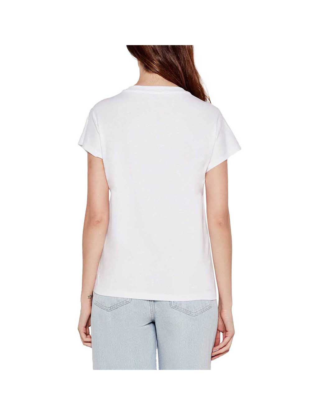 GUESS APP D PRE T-shirt logo 4g shaded hotfix bianco