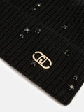 LIU JO SOFT ACC1 Cappellino beanie con applicazioni nero
