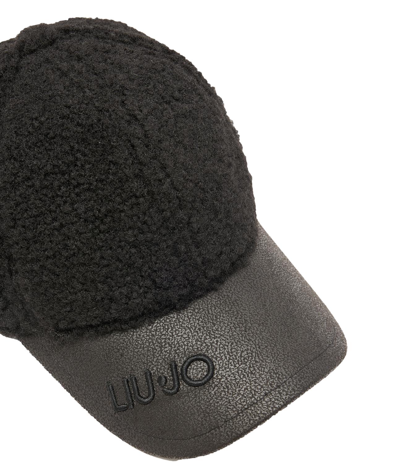 LIU JO SOFT ACC1 Cappello baseball con dettagli pelliccia nero