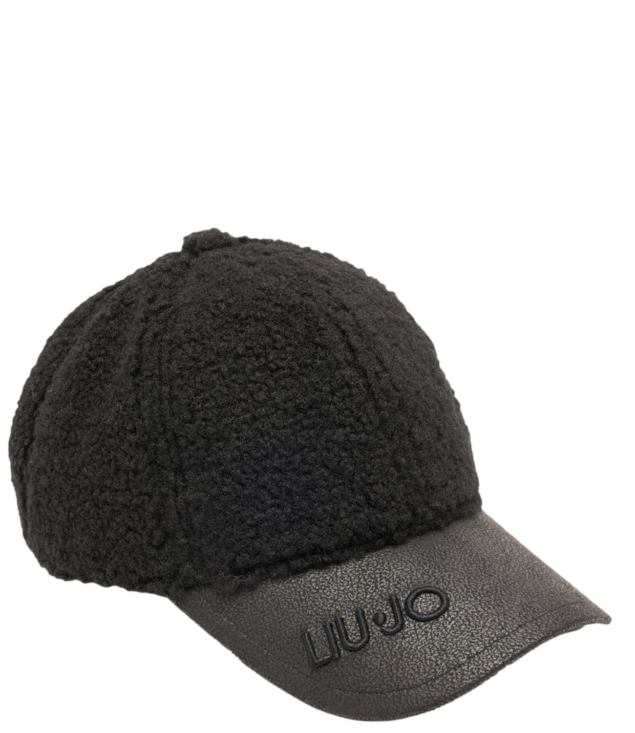 LIU JO SOFT ACC1 Cappello baseball con dettagli pelliccia nero
