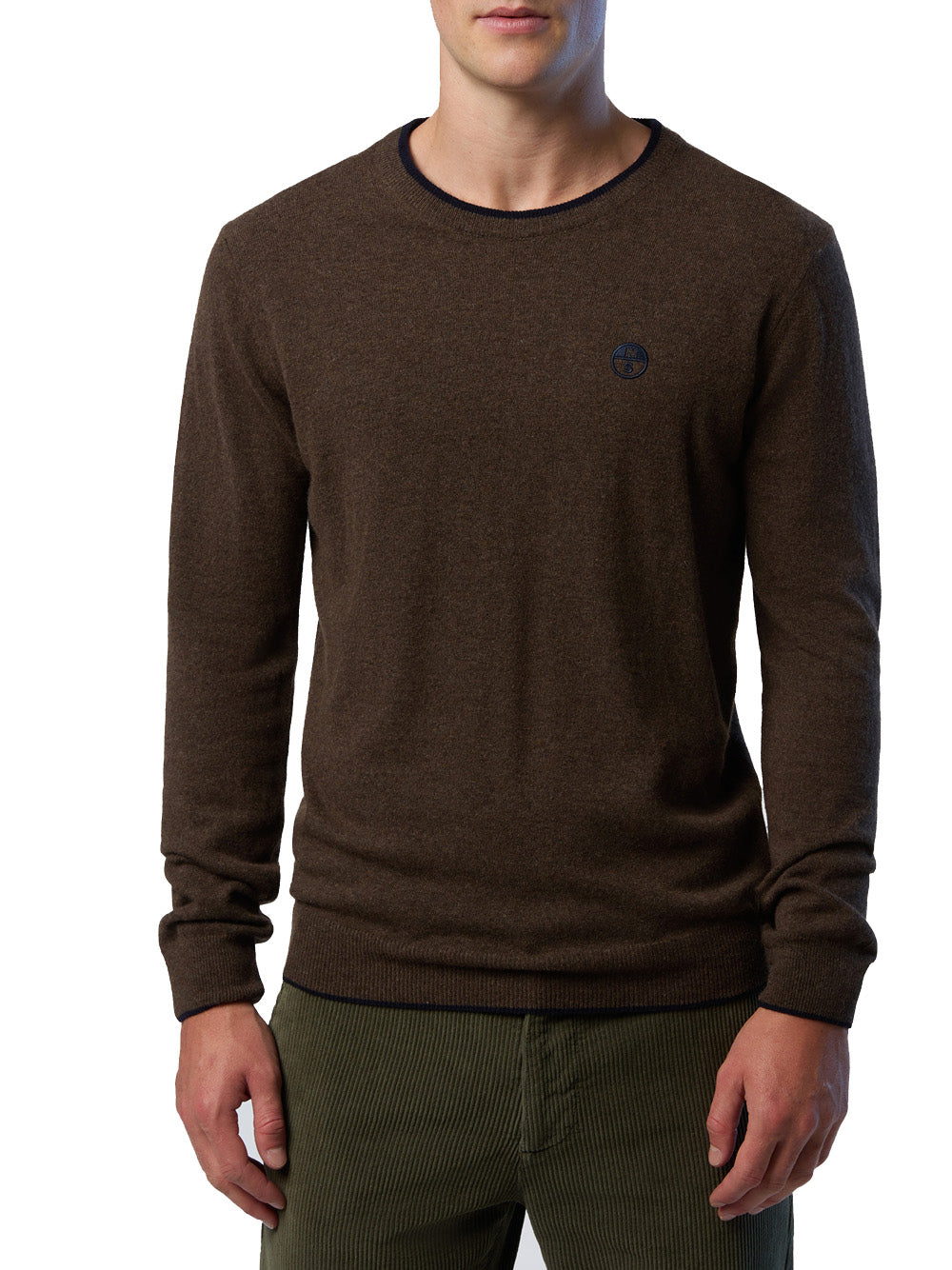 NORTH SAILS U Magloncino girocollo con piccolo logo nocciola