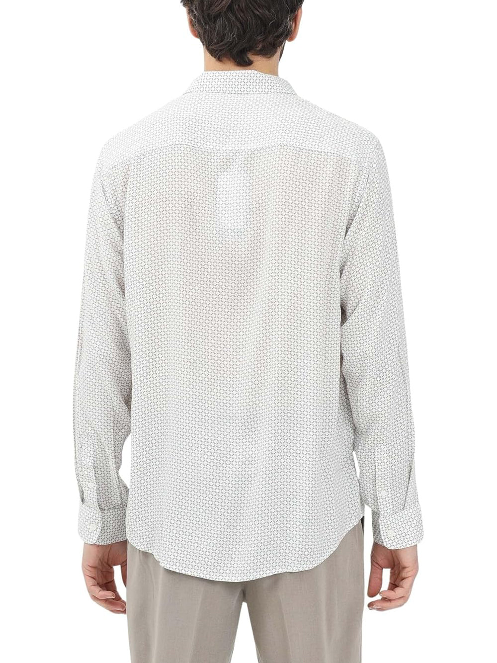 AX ARMANI U Camicia in viscosa con fantasia bianco
