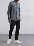 AX ARMANI U Camicia in viscosa fantasia BLU SCURO
