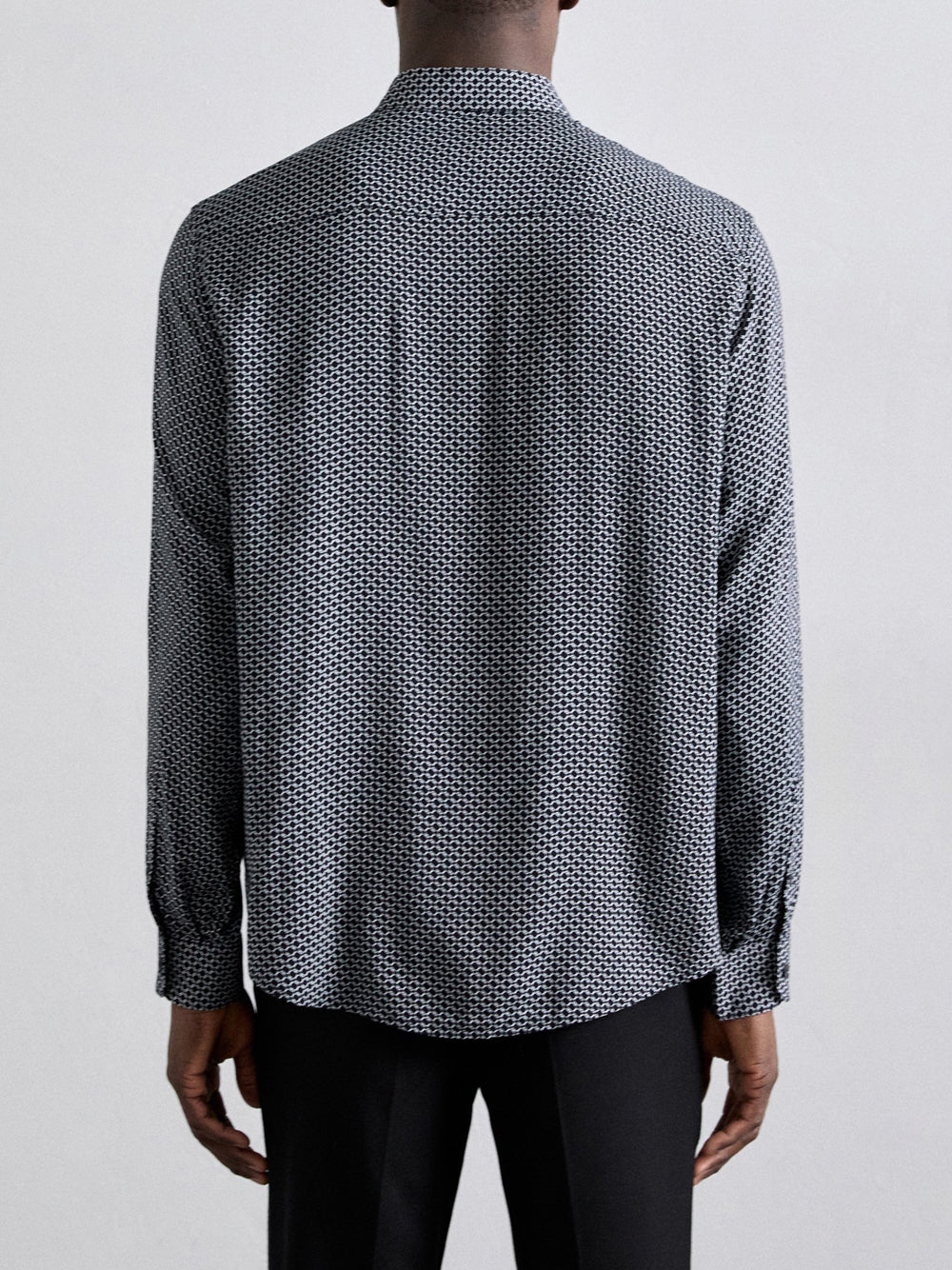 AX ARMANI U Camicia in viscosa fantasia BLU SCURO