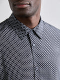 AX ARMANI U Camicia in viscosa fantasia BLU SCURO