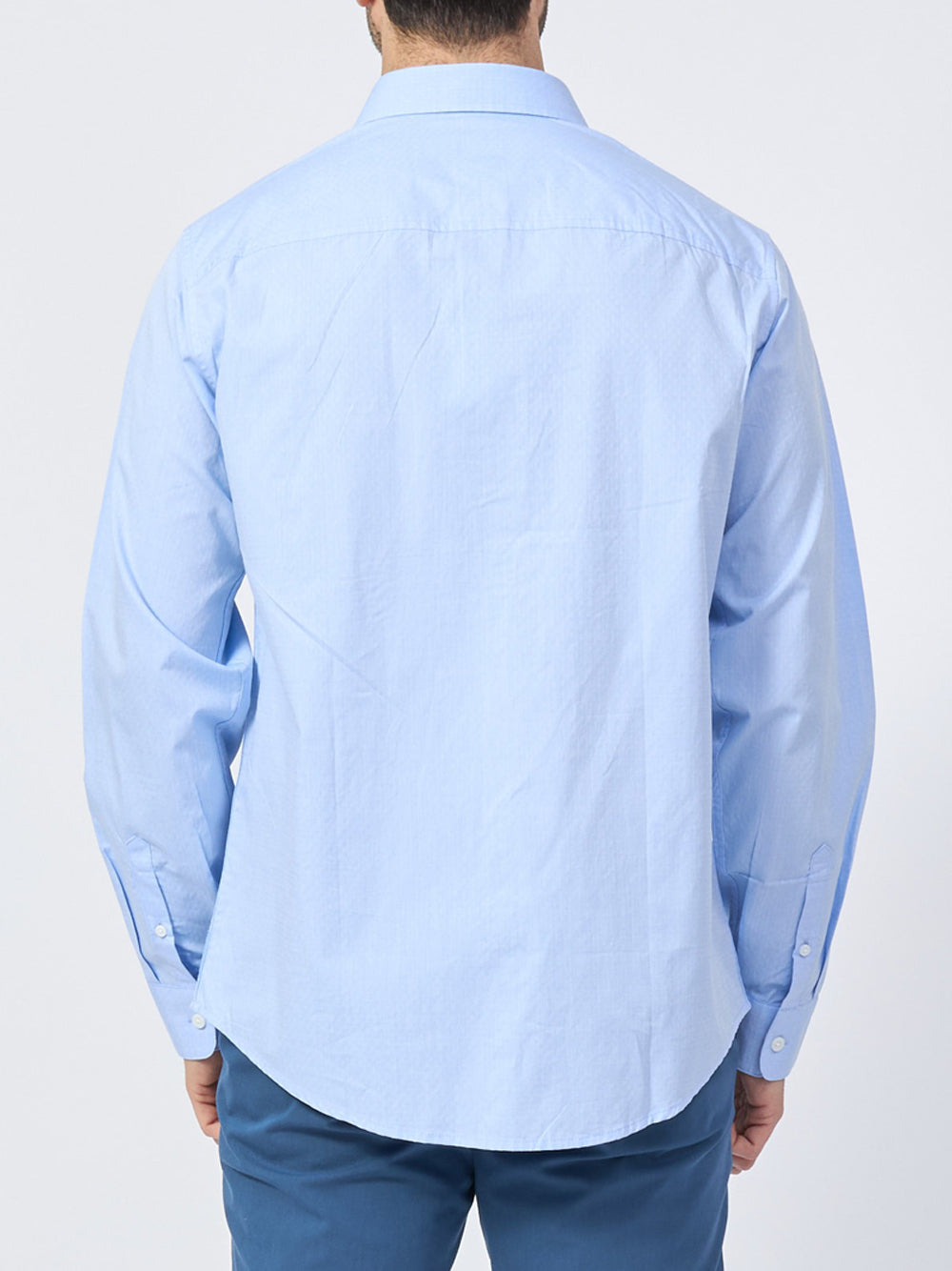 AX ARMANI U Camicia classica con piccolo logo celeste