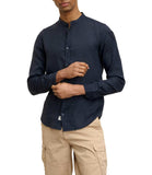 Camicia di lino collo alla coreana