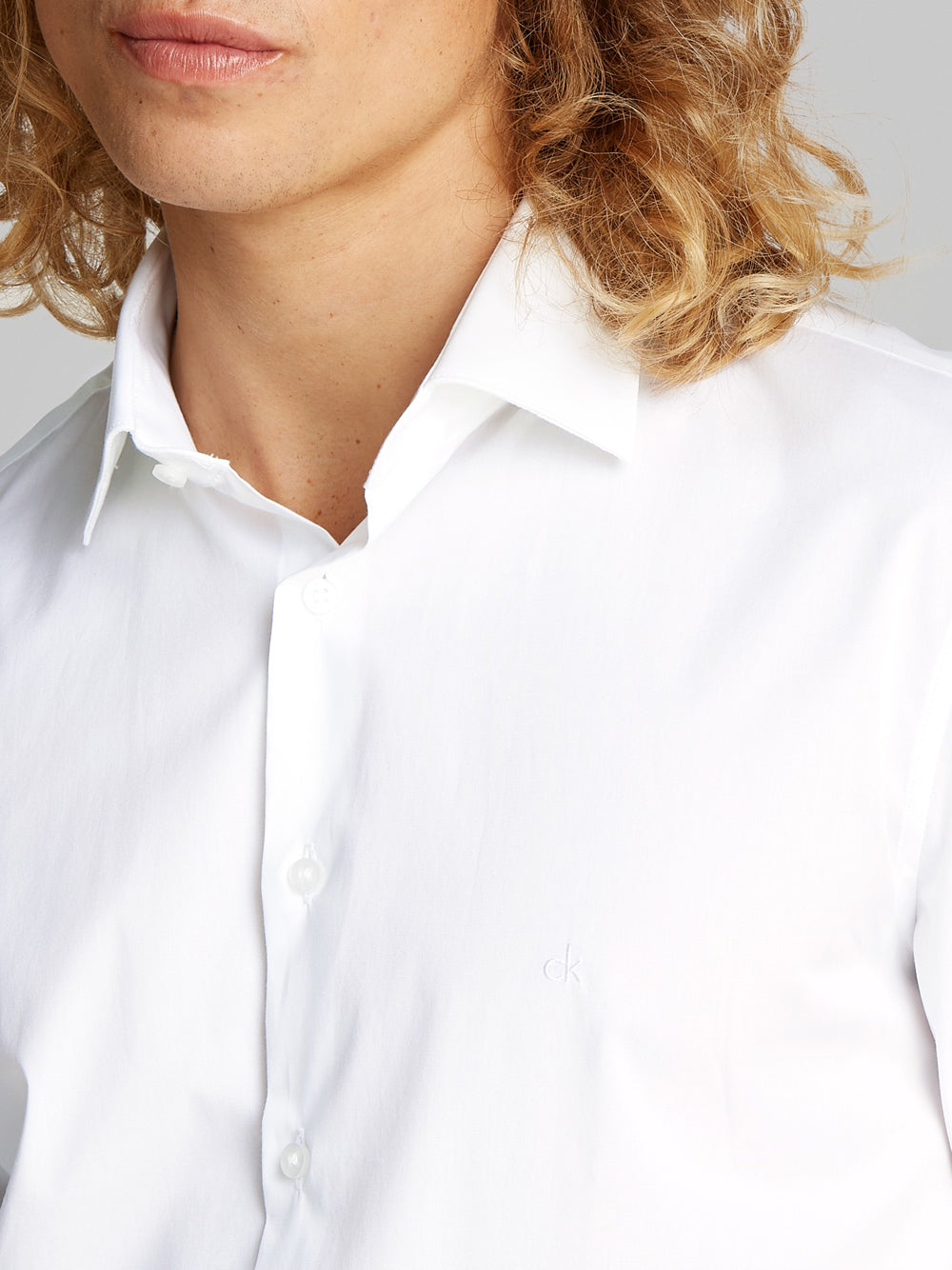 Camicia in popeline stretch regular