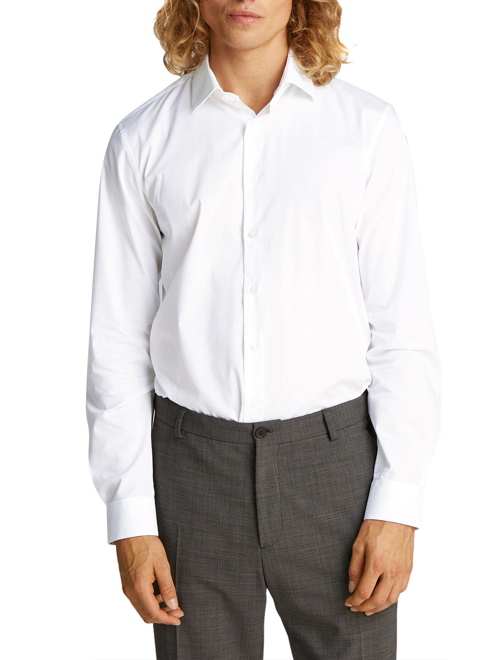Camicia in popeline stretch regular