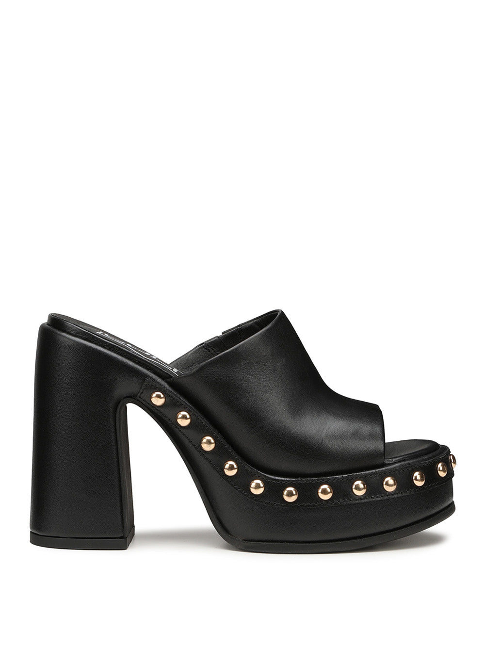 CULT D Ciabatte con tacco alto borchie Bjork nero