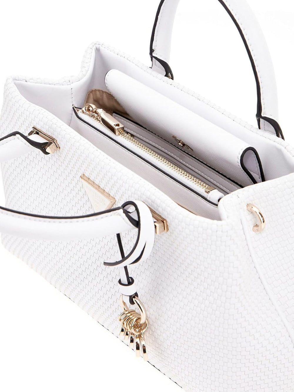 GUESS ACC D COL Borsa phaedra small satchel bianco