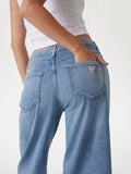GUESS APP D COL Jeans cropped wide leg DENIM CHIARO