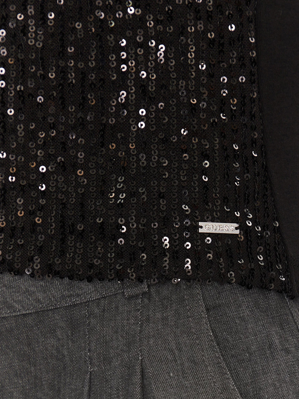 GUESS APP D COL Canotta Alexia con paillettes nero