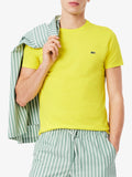 LACOSTE U T-shirt basic logo coccodrillo giallo