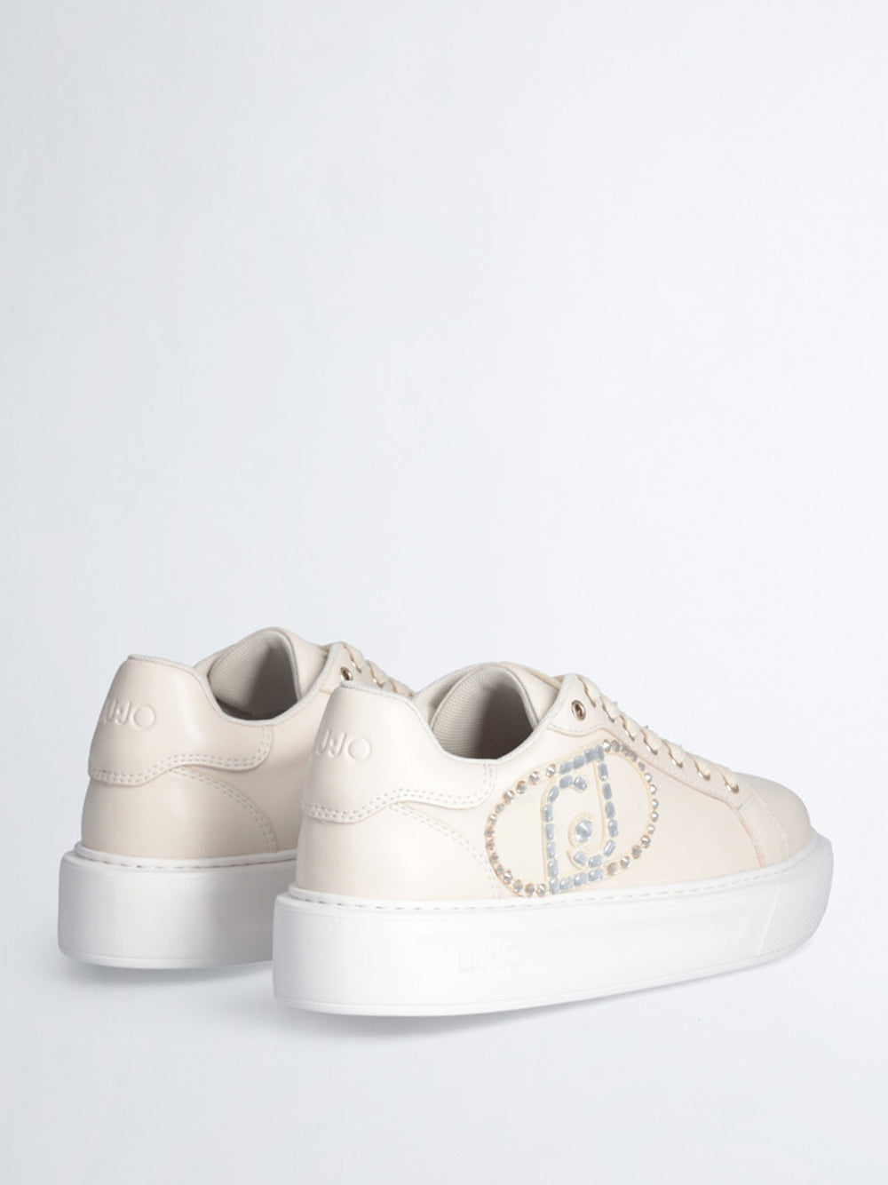 LIU JO SPORT SHOES Sneakers con logo gioiello strass Kylie 32 avorio