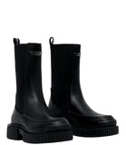 Stivaletto suola alta con logo