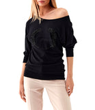 Maglia con scollo largoe logo Marion