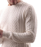 Pullover cable girocollo