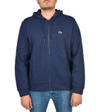 Felpa full zip con cappuccio con piccolo logo coccodrillo