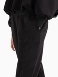 AX ARMANI D Pantaloni tuta con logo strass nero