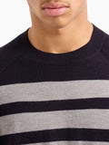 AX ARMANI U Maglioncino a righe NAVY/GRIGIO