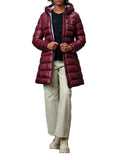 BLAUER D Piumino lungo con cappuccio Agnes ROSSO/ROSA
