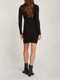 Abito corto collo alto woven label tight