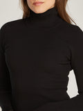 Abito corto collo alto woven label tight