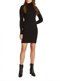 Abito corto collo alto woven label tight