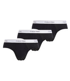 CK U U.WEAR Slip hip brief pacco da 3 logo CK nero