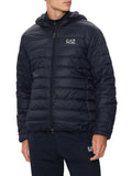 EA7 U Piumino cappuccio 100 grammi con logo blu