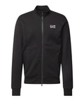 EA7 U Felpa zip collo alto con piccolo logo nero