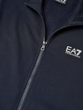 EA7 U Felpa zip collo alto con piccolo logo blu