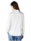 EMMEMARELLA1 Camicia in tessuto lucido basic bianco