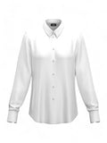 EMMEMARELLA1 Camicia in tessuto lucido basic bianco
