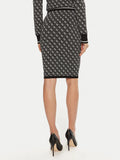 GUESS A D COL Gonna in maglia Lise 4g NERO/CREMA