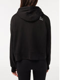 LACOSTE D Felpa cropped sportiva con spacchi nero