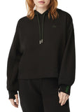 LACOSTE D Felpa cropped sportiva con spacchi nero