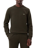 LACOSTE U Felpa girocollo basic con logo VERDE MILITARE