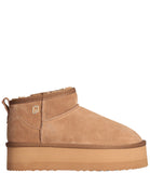 LIU JO DRESS SHOES Stivaletto JANE 01 ankle boot cow suede platform cognac