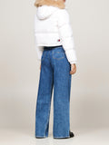 Piumino cropped essential con finta pelliccia