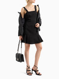 AX ARMANI D Tracollina con logo e catena nero