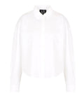 AX ARMANI D Camicia cropped in cotone bianco