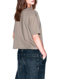 AX ARMANI D T-shirt logo boxy cropped marrone